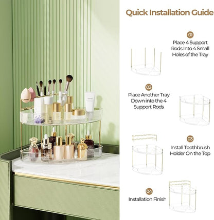 FELIZHOUSE 2-Tier Makeup Organizer - Image 4