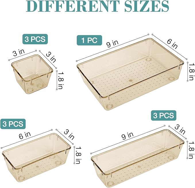 10 PCS Drawer Organizer Set, 5 Varied Size Bathroom and kitchen Drawer cabinet - Image 2