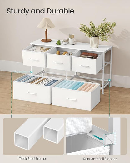 SONGMICS Dresser for Bedroom, Chest of Drawers, TV Stand, 5 Non-Woven Fabric - Image 6