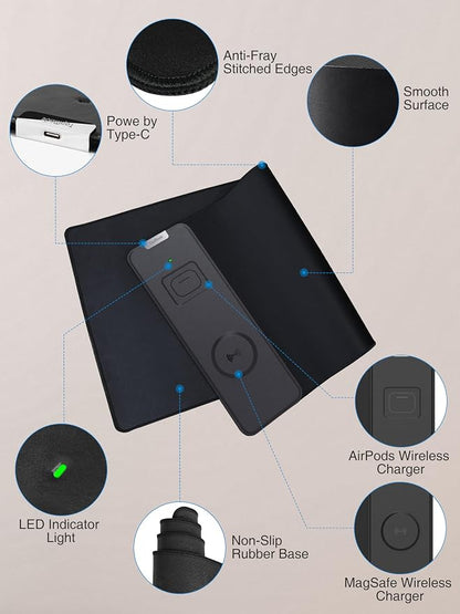 TopMade Mouse Pad with 15W Fast Wireless Charging, 31.5"x11.81" XL Large Gaming - Image 6
