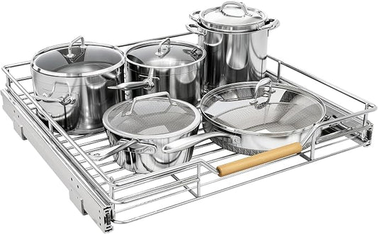Pull out Cabinet Organizer, Heavy Duty Smooth Sliding Under Cabinet Shelves by Kitstorack