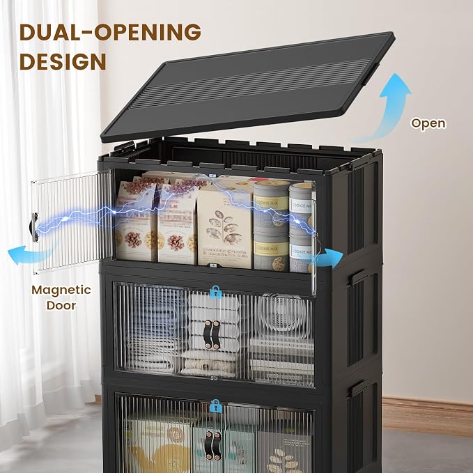 SAILUN 95Gal/381Qt Stackable Storage Bins Folding Collapsible Storage Bins - Image 5