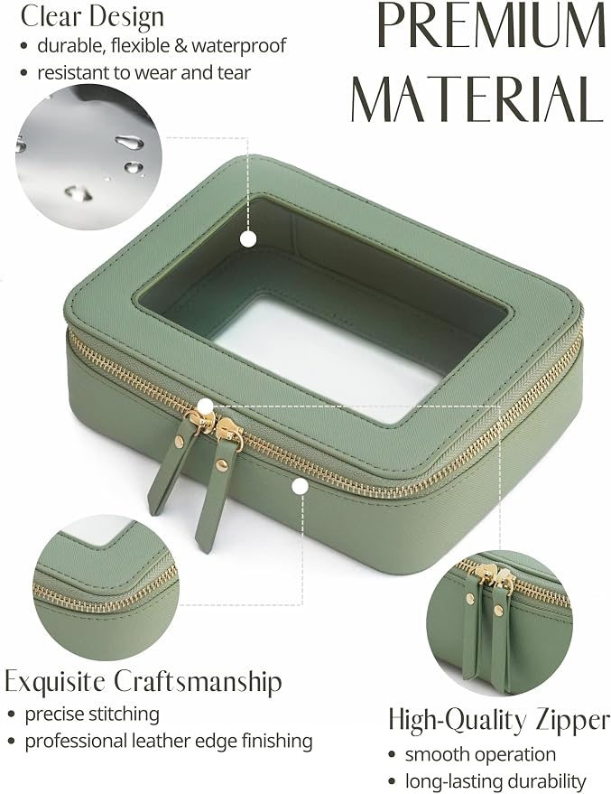 Popvibe Clear Makeup Bag Travel Cosmetic Case Transparent Toiletry Bag - Image 2