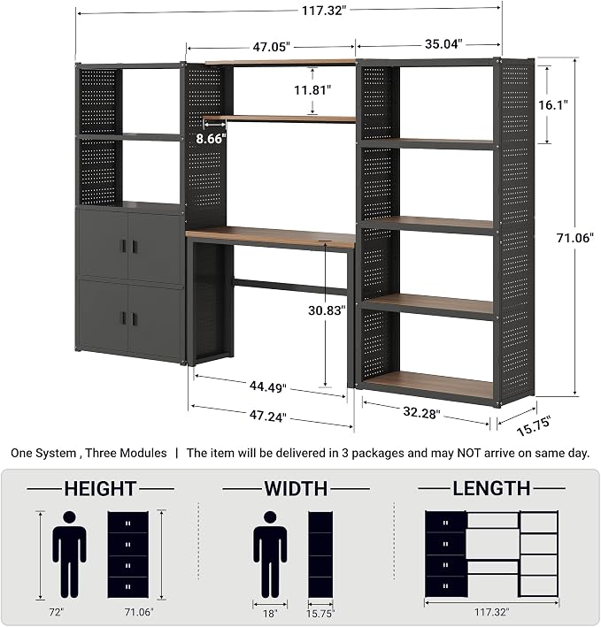 FLEXIMOUNTS 117"W Modular Garage Storage Cabinet - Image 2