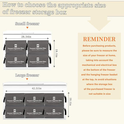 Flenpptly Freezer Organizer Bins, 4 Pack Freezer Storage Bins, Dark Grey | - Image 6