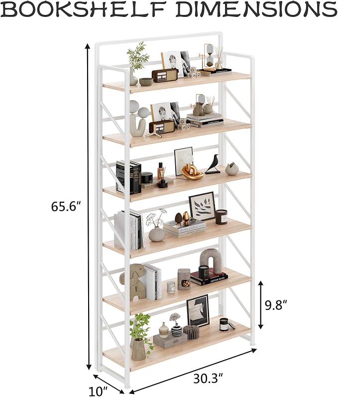 JSB Folding Bookshelf, Industrial Storage Shelves, No Assembly Vintage Wood - Image 3