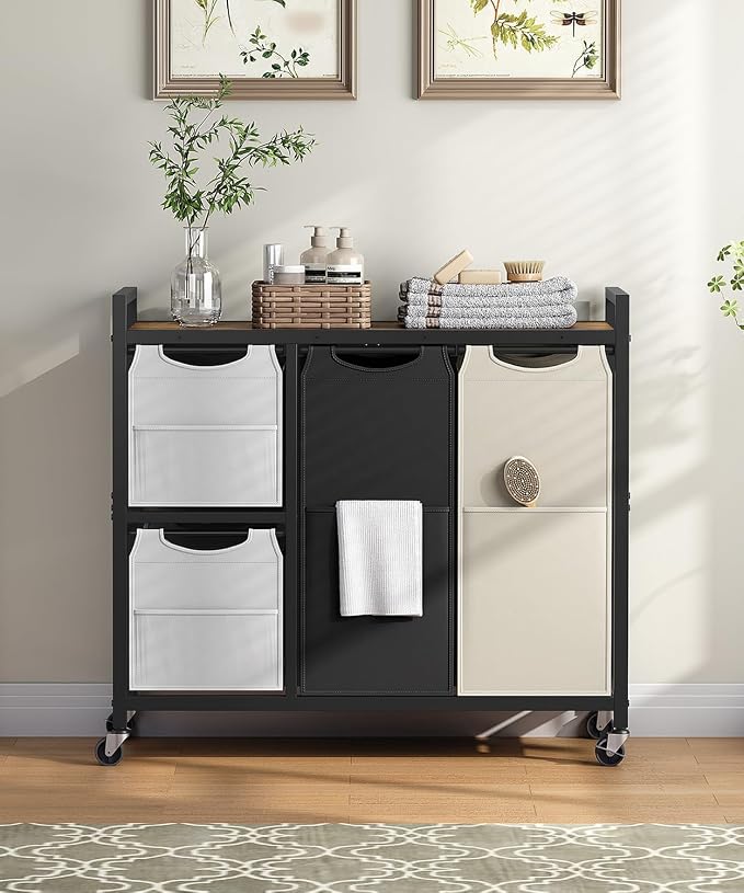 HOOBRO Laundry Sorter with 4 Section, 39 Gal. Laundry Hamper with Wheels - Image 8