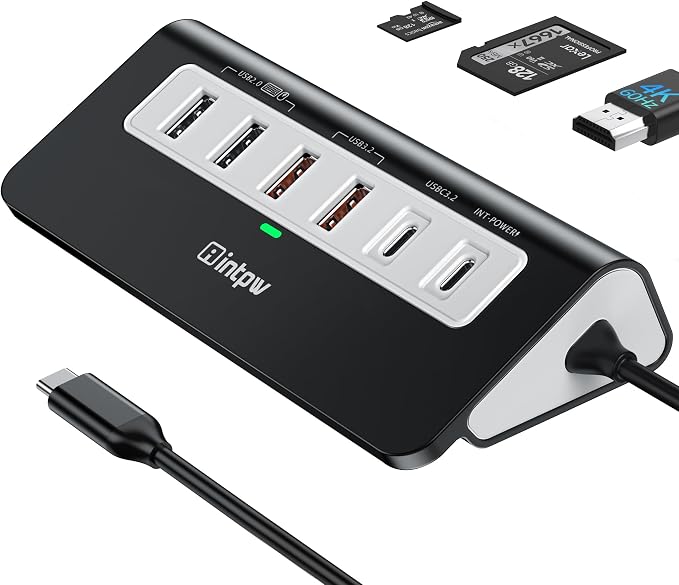 intpw USB C Hub, P9 PRO USB C Hub Multiport Adapter by intpw