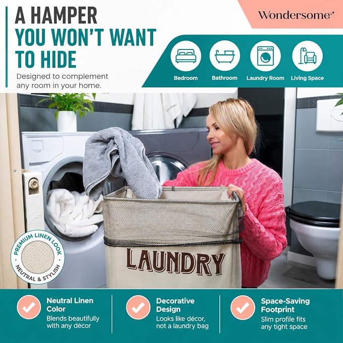 Wondersome Laundry Hamper with Wheels - Image 7