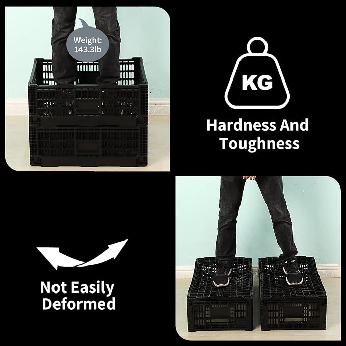 Collapsible Storage Bin Containe，52 Liter Transferheavy duty plastic storage box - Image 6