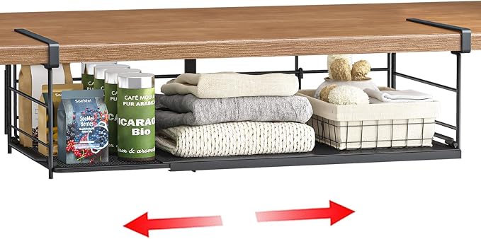 Expandable Under Cabinet Shelf, Extendable Under Shelf Storage by SHINEWON