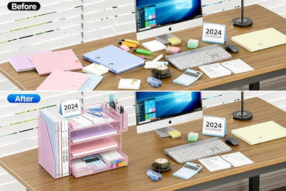 OPNICE Desk Organizer, 4-Tier Desktop File Organizer - Image 8