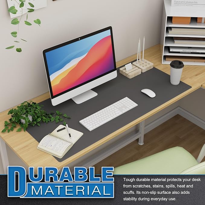K KNODEL Large Office Leather Desk Mat, Mouse and Keyboard Pad, Computer and - Image 5