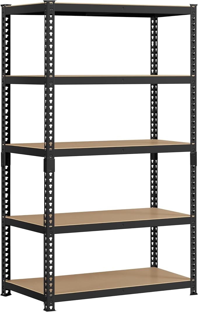 Yaheetech 5-Tier Heavy Duty Storage Shelves 35.5" W x 17.5" D x 72" H Black | by Unknown