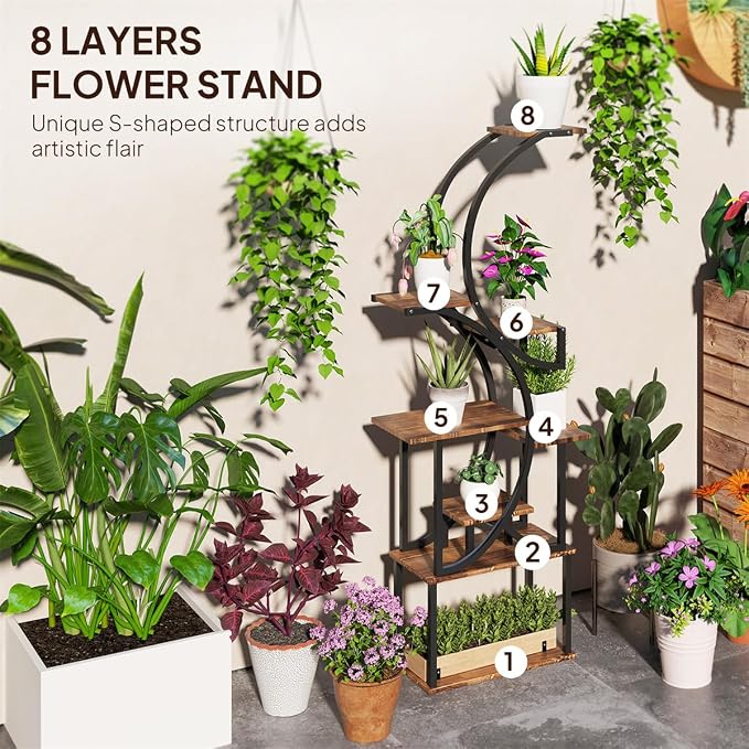 Plant Stand, Plant Stands for Indoor Plants Plant Shelf Outdoor Plant Stands - Image 4