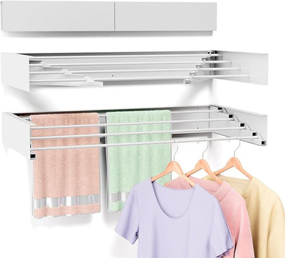 Wall Mounted Drying Rack for Laundry 23.6'', Folding Drying Rack Clothing Wall by BAKON