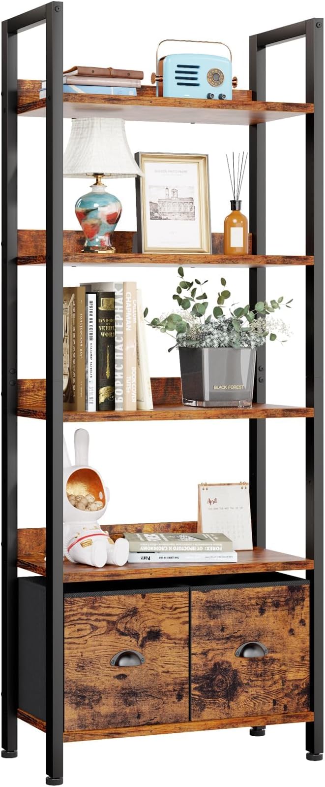 Furologee 5-Tier Bookshelf, Tall Bookcase by Furologee