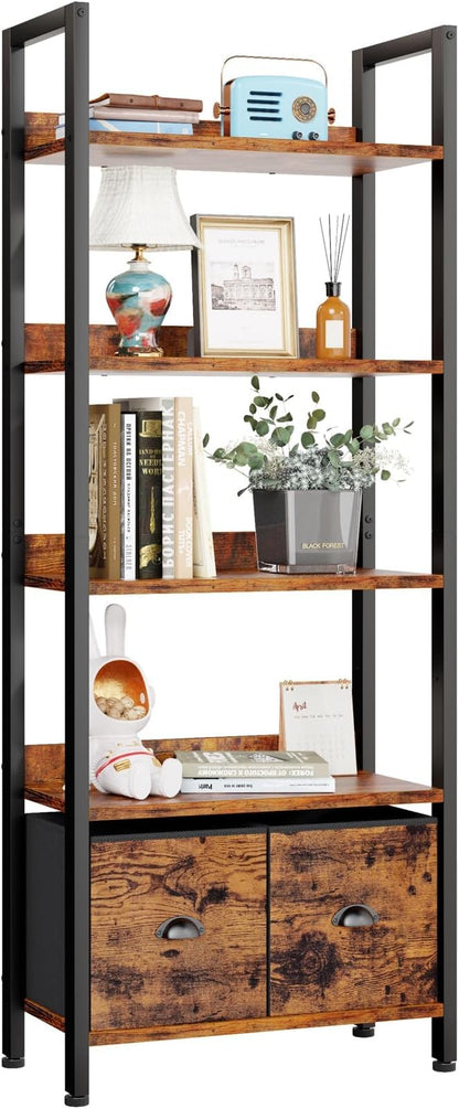 Furologee 5-Tier Bookshelf, Tall Bookcase by Furologee