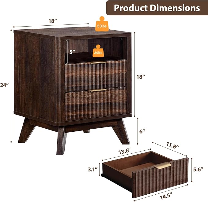 Fluted Nightstand - Image 2