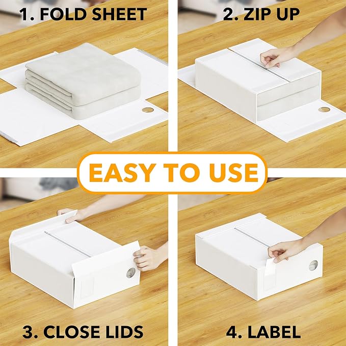SpaceAid 2 Pack Bed Sheet Organizers and Storage, Foldable Sheet Organizer - Image 3