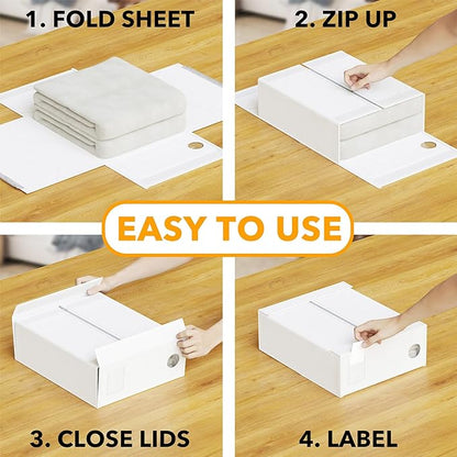 SpaceAid 6 Pack Bed Sheet Organizers and Storage, Foldable Sheet Organizer - Image 3
