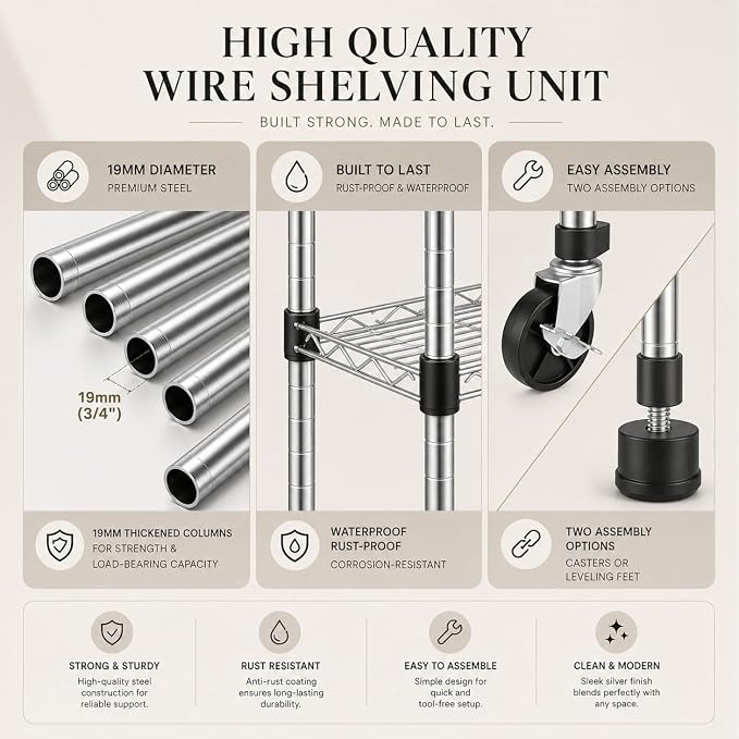 6-Tier Wire Shelving with Clear Cover, organization, and access simple and - Image 4