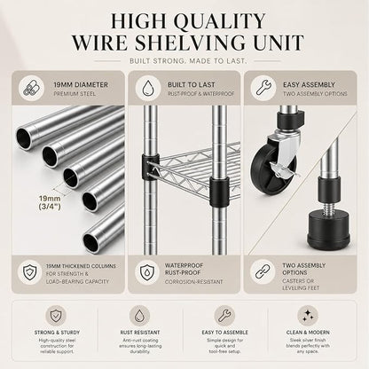6-Tier Wire Shelving with Clear Cover, organization, and access simple and - Image 4
