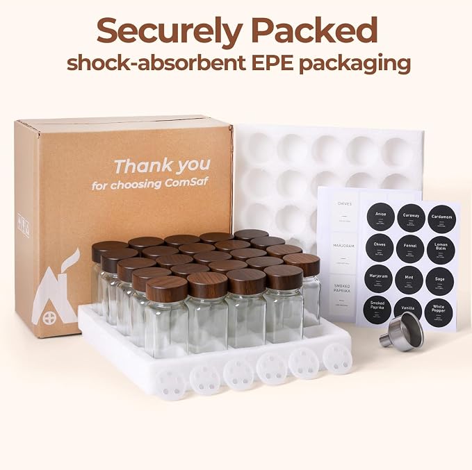 ComSaf 24Pcs Glass Spice Jars - Image 9