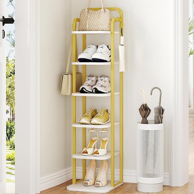 Hzuaneri 6 Tiers Vertical Shoe Rack, Narrow Shoe Tower, Tall Shoes Shelf by Hzuaneri