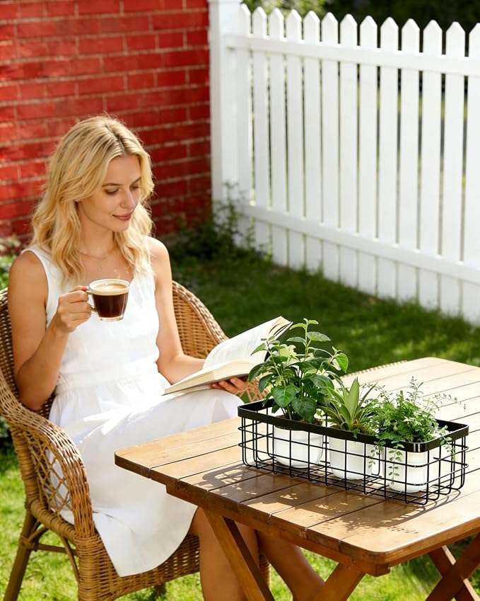 2 Pack Black Adhesive Metal Wire Wall Storage Baskets - Image 8