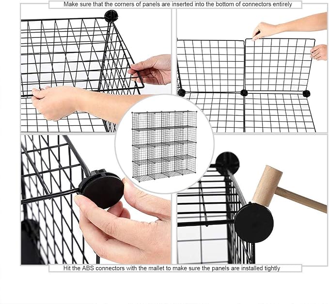 C&AHOME Wire Cube Storage, 16 Cubes Organizer Metal Grids Storage, Storage Bins - Image 6