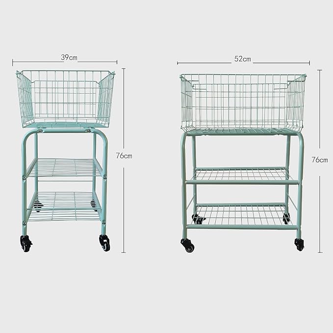 Rolling Laundry Basket with Locked Wheels, Heavy-Duty Laundry Cart - Image 4
