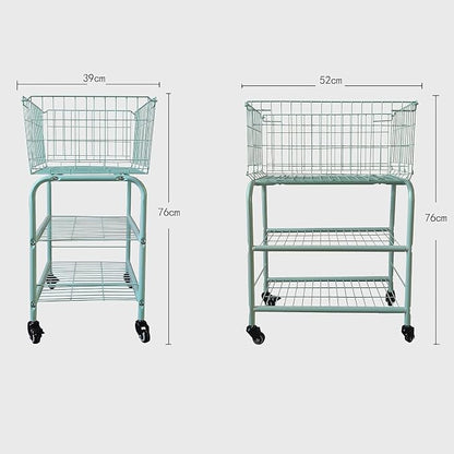 Rolling Laundry Basket with Locked Wheels, Heavy-Duty Laundry Cart - Image 4