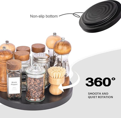Wood Lazy Susan Organizer Kitchen Turntable - Image 4