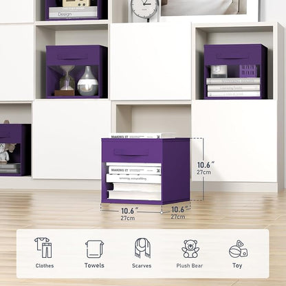 DIMJ Storage Cubes, Cube Storage Bin, 8 Pack Foldable Baskets - Image 2