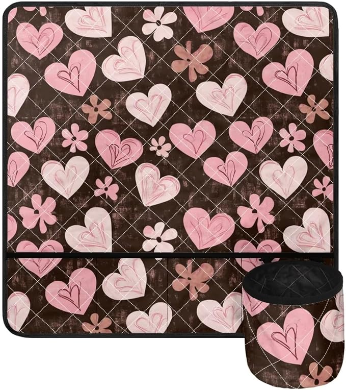 Pink Heart Floral Sewing Machine Mat - Image 5