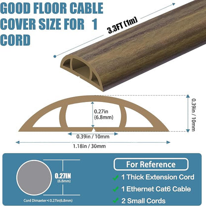 Floor Cord Covers for Wires 3.3FT Cable Hider Wire Cover Self Adhesive Cord - Image 2