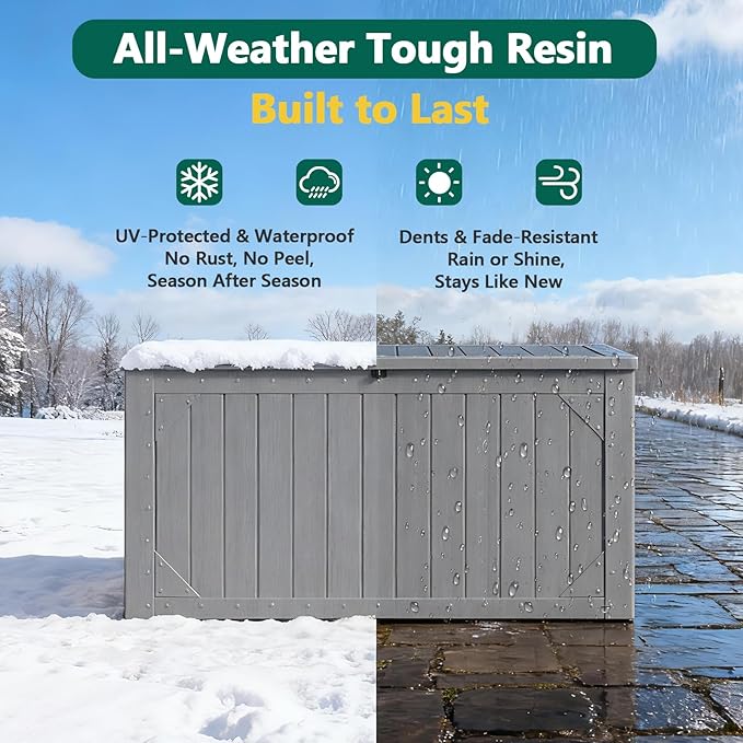Outdoor Storage Box, 100 Gallon Deck Box Outdoor Storage Bench Outside - Image 4