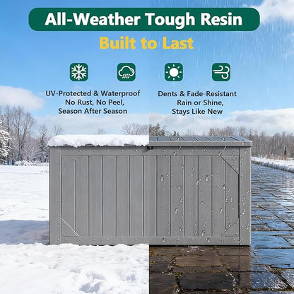 Outdoor Storage Box, 100 Gallon Deck Box Outdoor Storage Bench Outside - Image 4