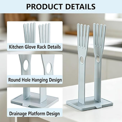Kitchen Gloves Holder, Reusable Plastic Glove Drying Rack, Rubber Mitten Dryer - Image 3