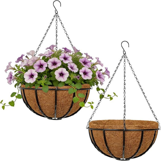 14 Inch Metal Hanging Basket by NatureCrafted