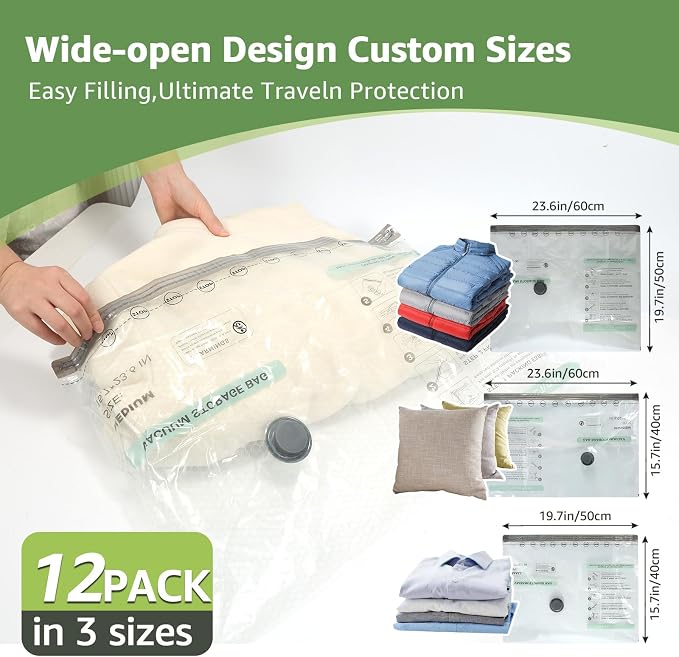 9+3 Packs Vacuum Bags for Travel - Image 4