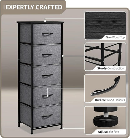 Sorbus Nightstand with 5 Drawers - Image 4