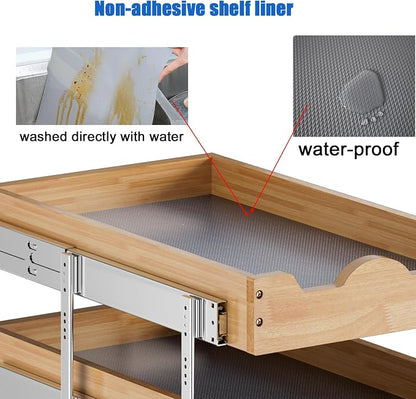 DINDON 3 Tier Pull Out Cabinet Organizer 20”W X21”D Slide Out Shelves - Image 5