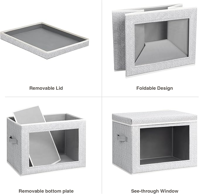 Homsorout Storage Bins with Lids, 6 Pack Large Storage Cubes with Window - Image 7