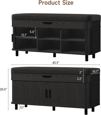 ONBRILL 43.3" Shoe Storage Bench - Image 2