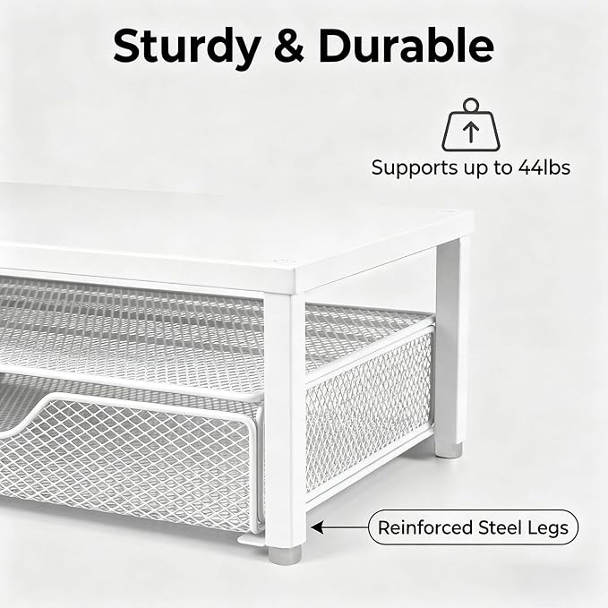 Spacrea Desk Organizer and Accessories, Computer Monitor Stand Riser - Image 4