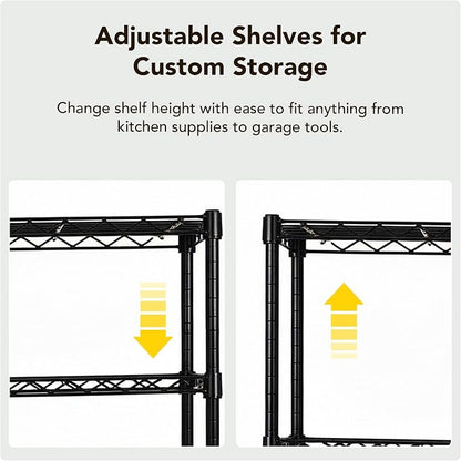 5 Tier Wire Shelving Unit Storage Rack, Metal Heavy Duty Utility Organizers - Image 5