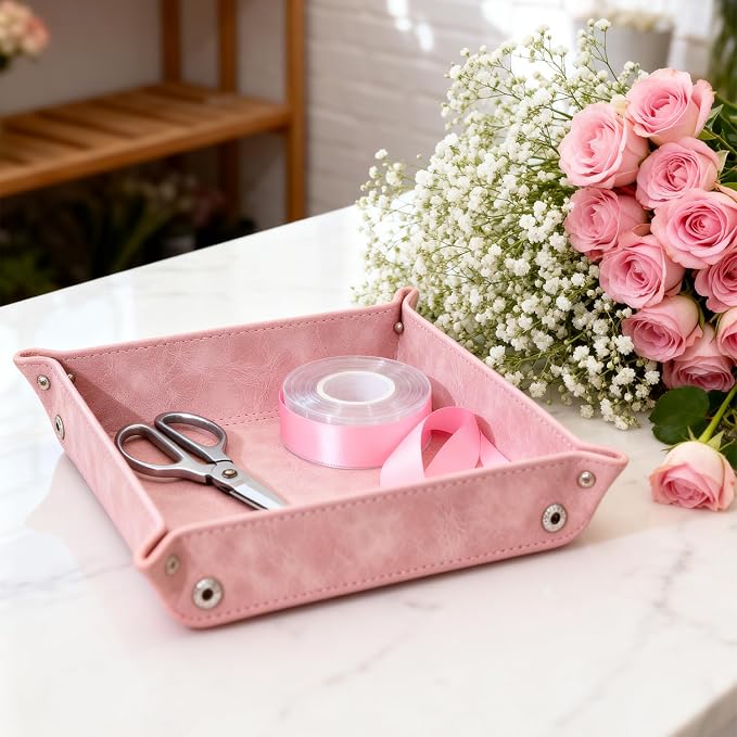 siduater Valet Tray Desktop Storage Organizer – Vegan Leather Catchall Bedside - Image 7