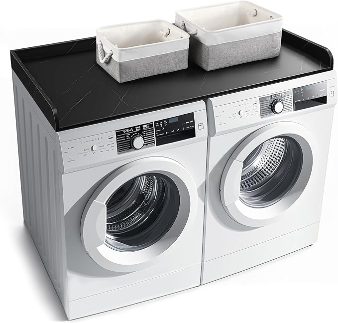Washer Dryer Countertop with 2 Pack Storage Baskets, Wood Washer and Dryer by GLDZI